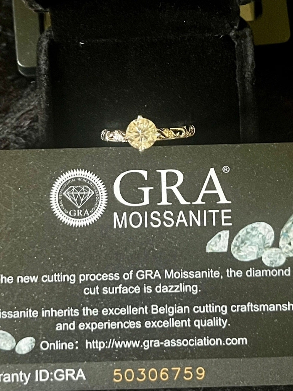 Silver Solitaire Ring -  Moissanite